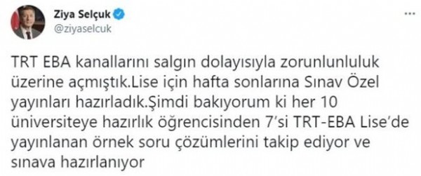 Liseler için flaş EBA TV açıklaması!