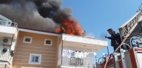 Seydikemer'de İki Katlı Evin Çatı Katında Çıkan Yangın Korkuttu