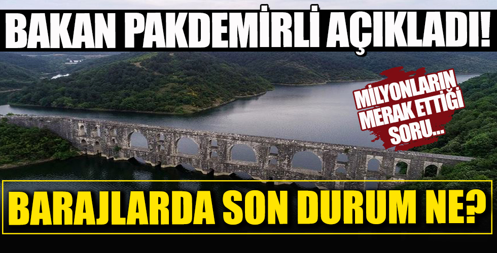 Barajlarda son durum ne? Tarım ve Orman Bakanı Bekir Pakdemirli: Türkiye genelinde yüzde 43 doluluk var