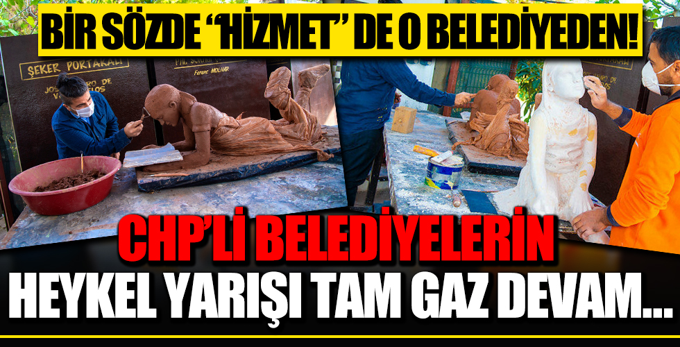 CHP'li belediyelerin heykel yarışı tam gaz: Mersin Büyükşehir Belediyesi'nden yeni 'heykel hizmeti'