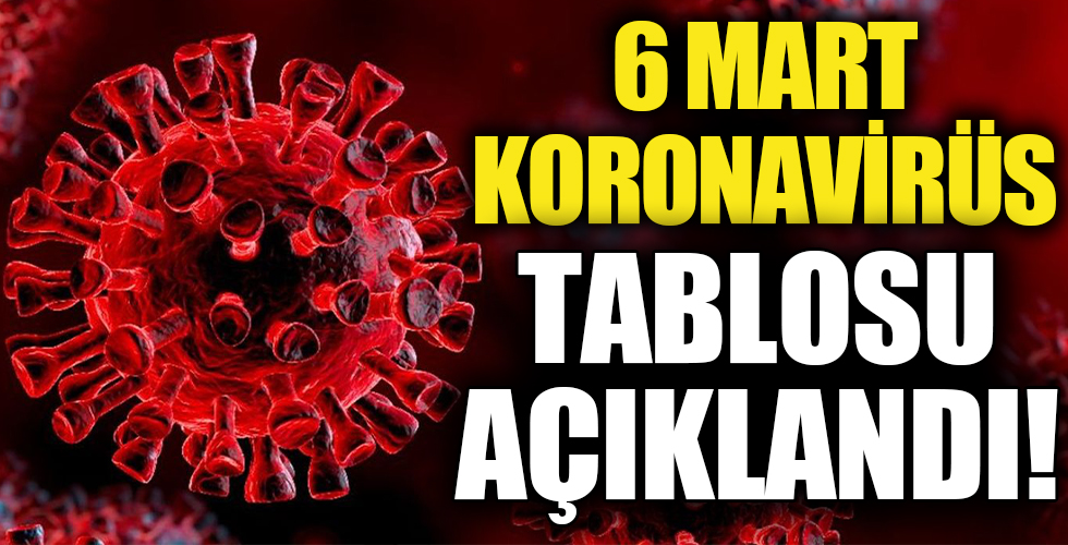 Türkiye'nin 6 Mart koronavirüs tablosu açıklandı!