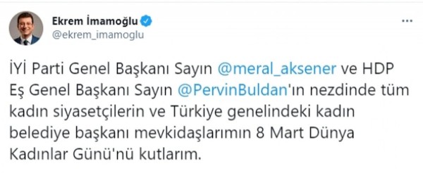 Buldan'dan İmamoğlu'nun o tweeti için açıklama!