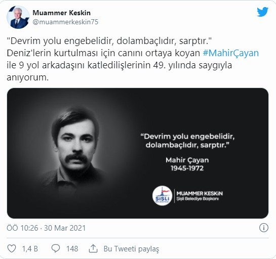 Terörist Mahir Çayan'ı anmayı unutmayan CHP yönetimi Şehit Savcı Mehmet Selim Kiraz'ı es geçti