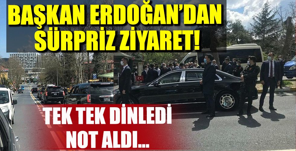 Başkan Erdoğan Sarıyer'de minibüs durağına uğrayarak minibüsçülerle sohbet etti