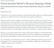 Almanya Başbakanı Merkel'den Türkçe Ramazan Mesajı