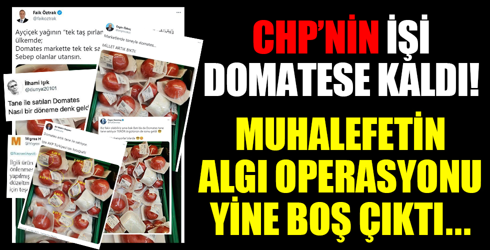 Muhalefetin 'domates' üzerinden giriştiği algı operasyonu boşa çıktı!