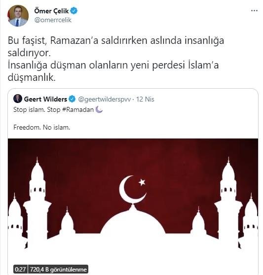 Irkçı Hollandalı vekil yine İslam'ı hedef aldı!