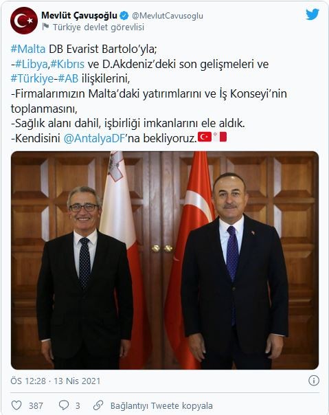 Bakan Çavuşoğlu Maltalı mevkidaşı ile görüştü