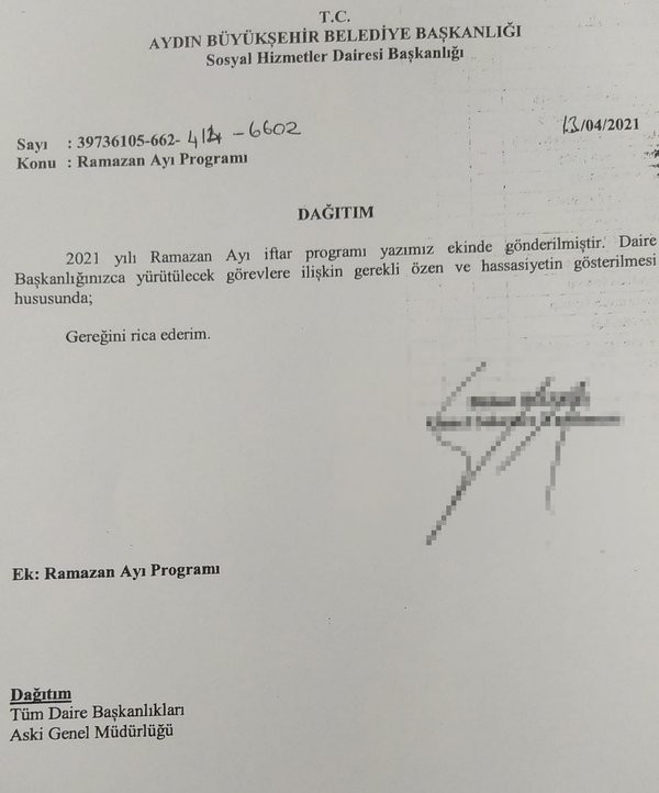 CHP’li Aydın Büyükşehir Belediyesi yasaklara uymadı iftar programı düzenledi