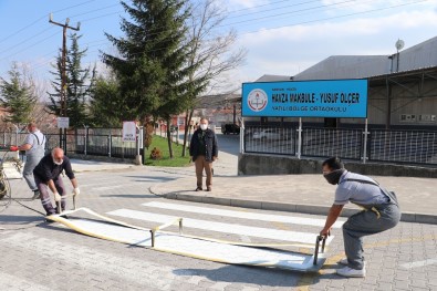 Havza'da Okul Önlerine 3 Boyutlu Yaya Geçidi