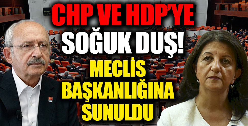 CHP ve HDP'ye soğuk duş! Meclis Başkanlığına sunuldu