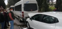 Otomobil, Servis Minibüsüne Çarptı Açıklaması 1 Yaralı