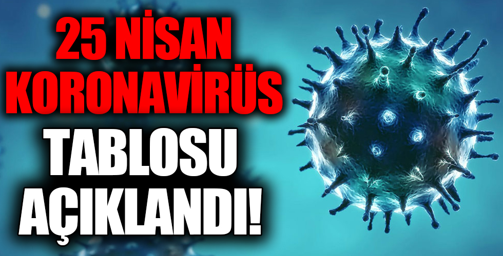 25 Nisan Koronavirüs tablosu açıklandı!