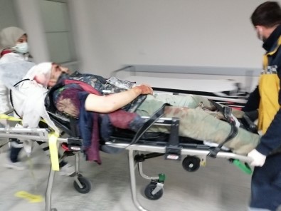 Devrilen Motosikletle Metrelerce Sürüklenen Sürücü Yaralandı