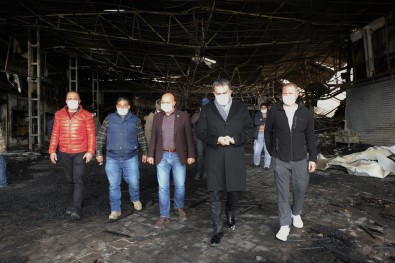 ATO'dan Kızılcahamam Kasaplar Çarşısı'ndaki Yangında Zarar Gören İş Yerlerine Ziyaret