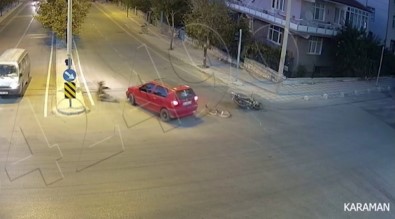Karaman'da İki Ayrı Trafik Kazası MOBESE Kamerasına Yansıdı