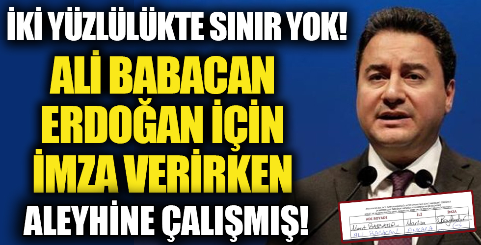 Ali Babacan'ın Erdoğan için verdiği imza ortaya çıktı!