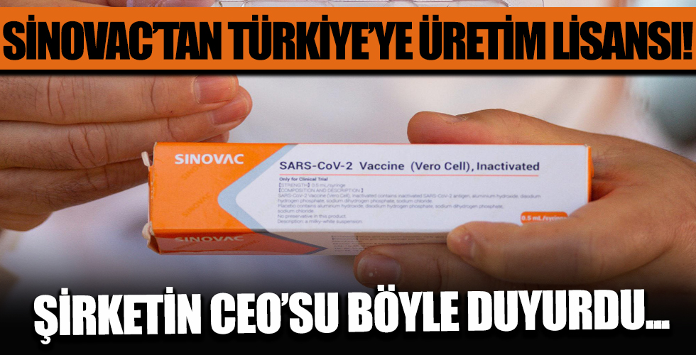 Sinovac CEO’su Yin Weidong Türkiye'ye üretim lisansı verildiğini açıkladı