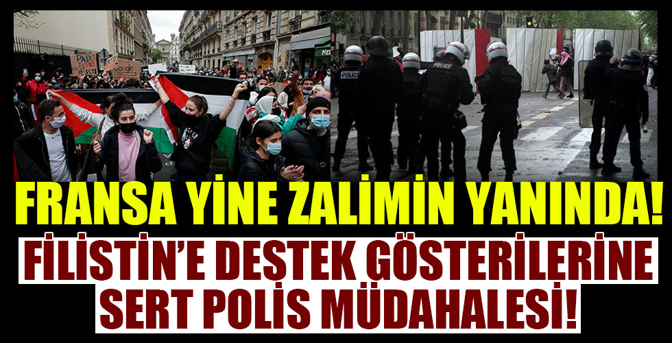 Fransa'da Filistin'e destek gösterilerine sert polis müdahalesi!