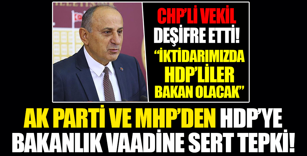 AK Parti ve MHP'den skandal sözlere tepki! CHP'li Dursun Çiçek: HDP'ye bakanlık verebiliriz
