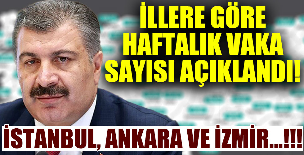 İllere göre haftalık vaka sayısı açıklandı!
