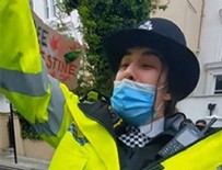 Londra'da 'Özgür Filistin' sloganı atan İngiliz kadın polise soruşturma!