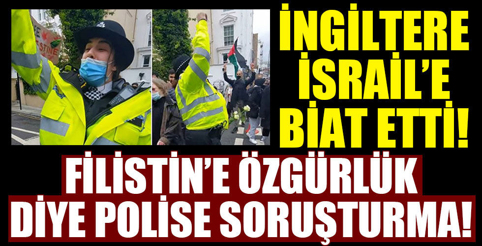 Londra'da 'Özgür Filistin' sloganı atan İngiliz kadın polise soruşturma!