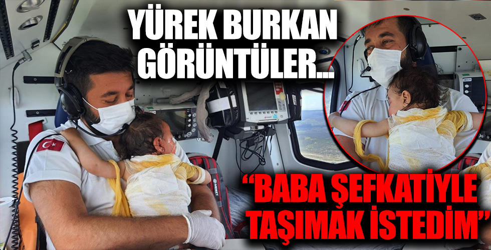 Afyonkarahisar’da yanan bebeği kucağında taşıyan sağlıkçı