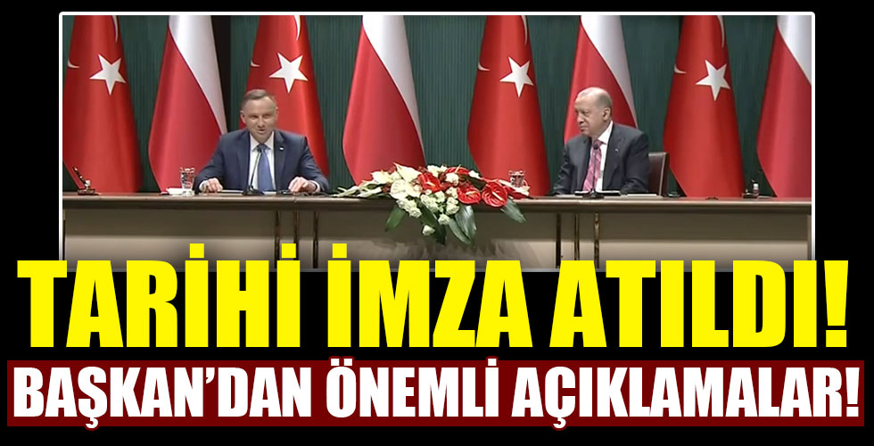Başkan Erdoğan ve Polonya Cumhurbaşkanı'ndan ortak basın toplantısı!