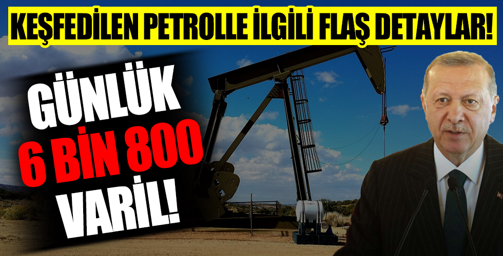 Petrol keşfedilen kuyularda günlük 6 bin 800 varil üretim