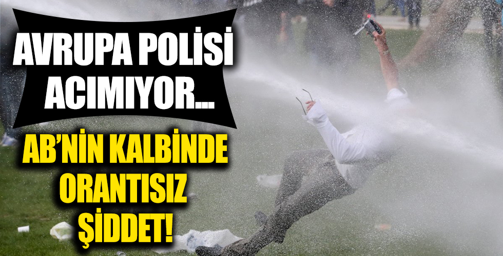 Belçika polisinden parkta parti düzenlemek isteyen gençlere sert müdahale