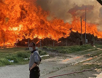 Biyoenerji tesisinde korkutan yangın!