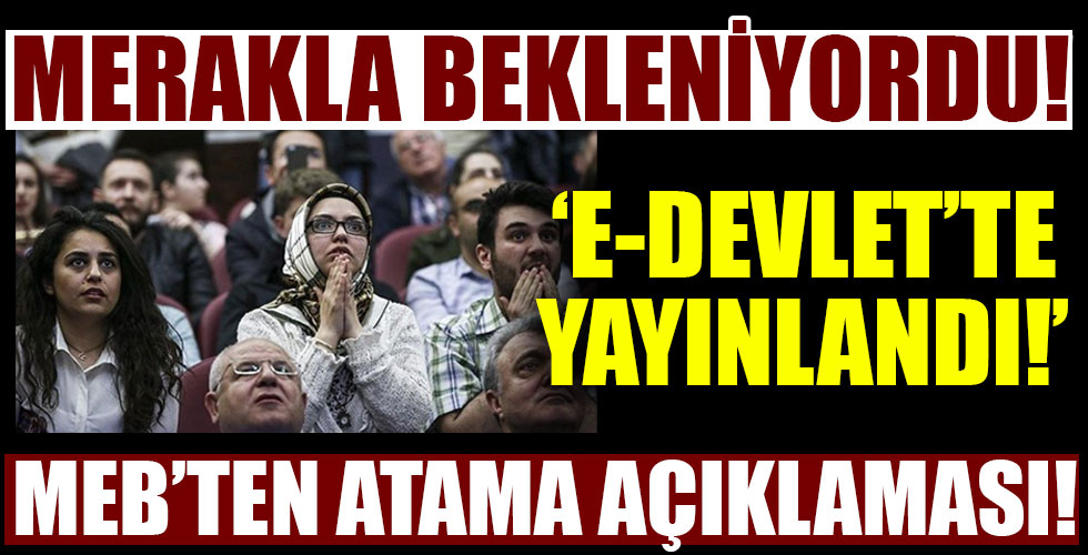 MEB'den atama açıklaması!