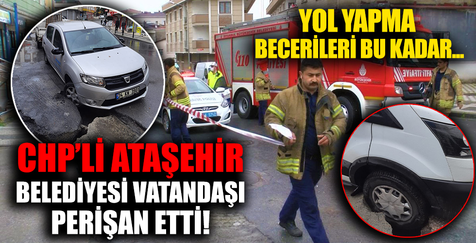 Ataşehir’de yağmur suyu çukurlara doldu, sürücüler kaza yaptı