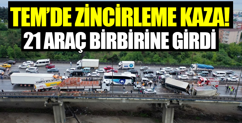 Kocaeli TEM’de makaslayan tır, zincirleme kazaya yol açtı