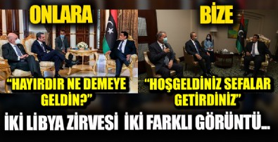 Libya Başkanlık Konseyi Başkanı el-Menfi, Çavuşoğlu ve Akar'ı kabul etti Görüşmenin fotoğrafları Miçotakis'i üzecek...