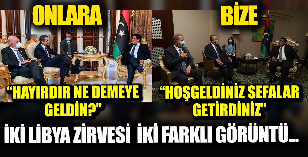 Libya Başkanlık Konseyi Başkanı el-Menfi, Çavuşoğlu ve Akar'ı kabul etti Görüşmenin fotoğrafları Miçotakis'i üzecek...
