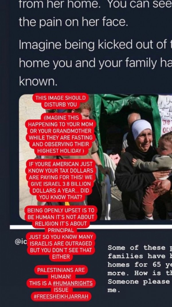 Bella Hadid Filistin halkının yanında!