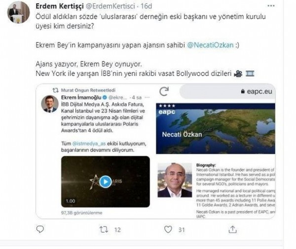 CHP'li İmamoğlu'nun kampanya direktörü Necati Özkan'ın ödül oyunu deşifre oldu!
