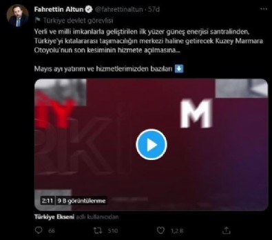 İletişim Başkanı Altun sosyal medyadan paylaştı! İşte Mayıs ayında yapılan yatırım ve icraatlar