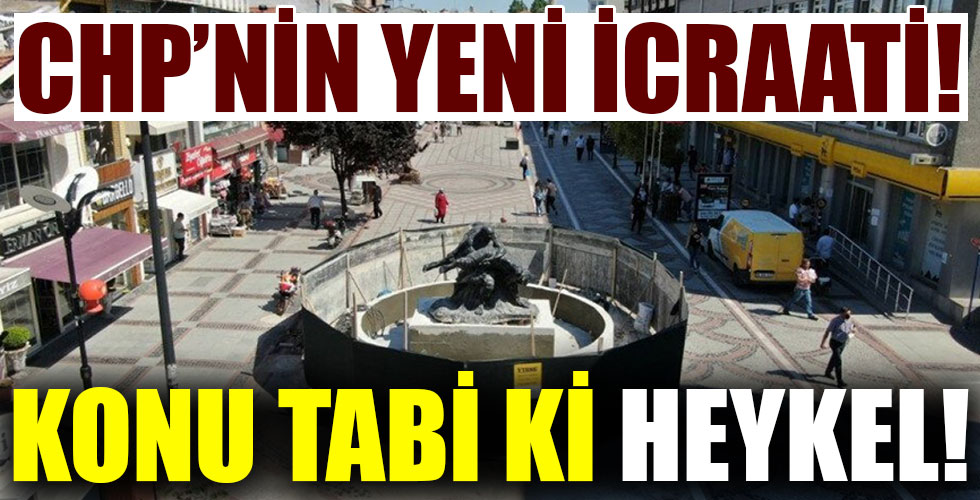 Edirne'de heykel, görünmüyor diye caddenin ortasına taşındı!