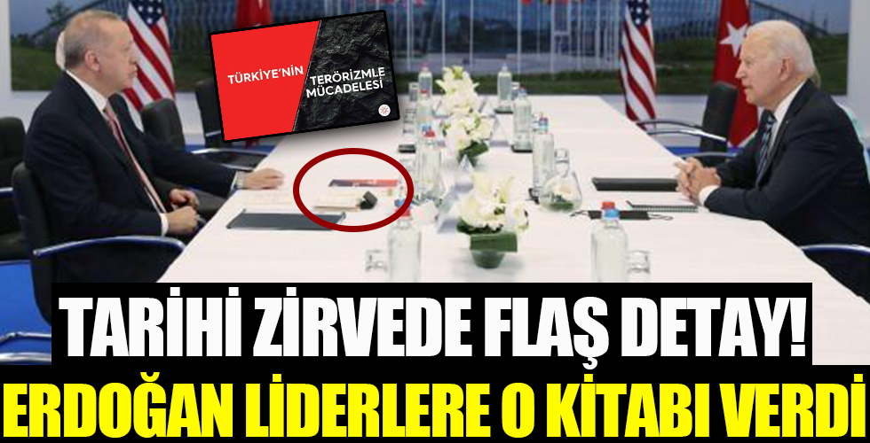 Cumhurbaşkanı Erdoğan, NATO Zirvesi'nde görüştüğü liderlere 'Türkiye'nin Terörizmle Mücadelesi' kitabını takdim etti