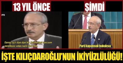 İşte CHP’nin ikiyüzlülüğü bir kez daha ortaya çıktı! 13 yıl önce AK Parti kapatılsın diyen Kılıçdaroğlu şimdi HDP’ye destek çıkıyor