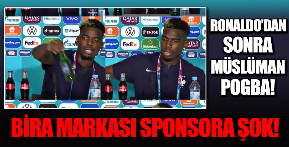 Fransa Milli Takımı'nın Müslüman yıldızı Paul Pogba basın toplantısında önündeki bira şişesini kaldırdı