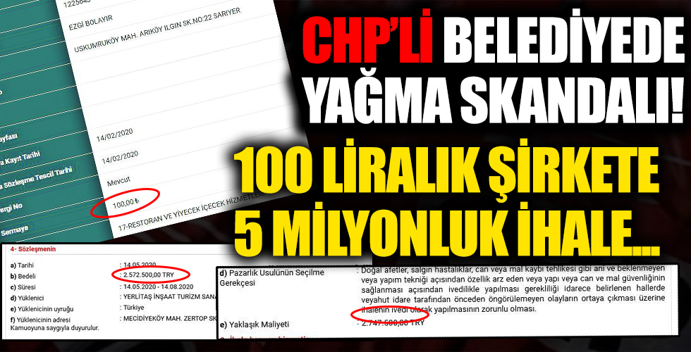 100 liralık şirkete 5 milyonluk ihale