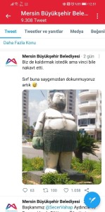 Mersin'deki Sisman Boksör Heykeli Espri Konusu Oldu