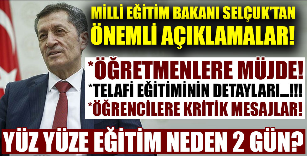 Milli Eğitim Bakanı Ziya Selçuk'tan flaş açıklamalar!