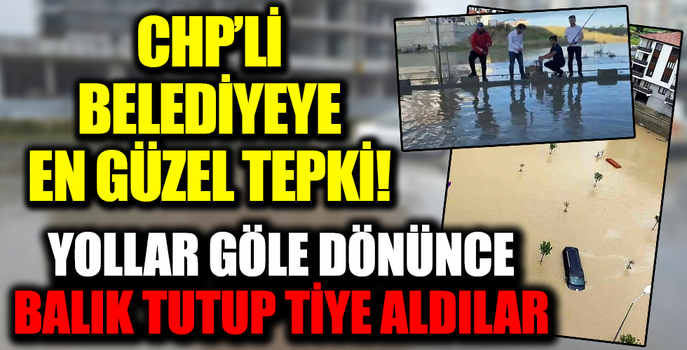 Tekirdağ'da yağmur sonrası yollar göle döndü! Gençler CHP'yi tiye aldı!