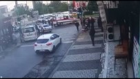 Maltepe'de Kirmizi Isikta Karsiya Geçen Kisiye Otomobilin Çarptigi Anlar Kamerada
