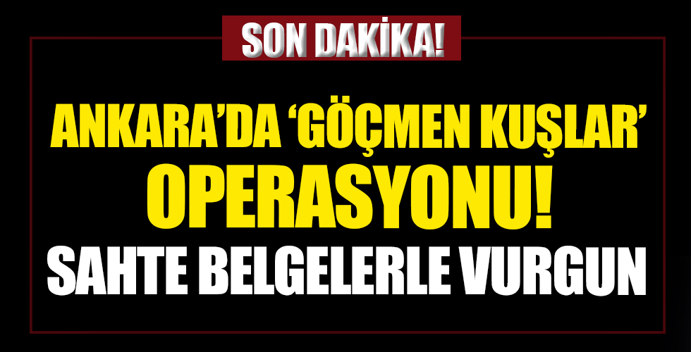 Ankara'da 'göçmen kuşlar' operasyonu! Sahte belgelerde büyük vurgun!